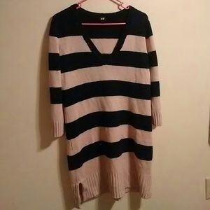Pink and navy H&M sweater dress